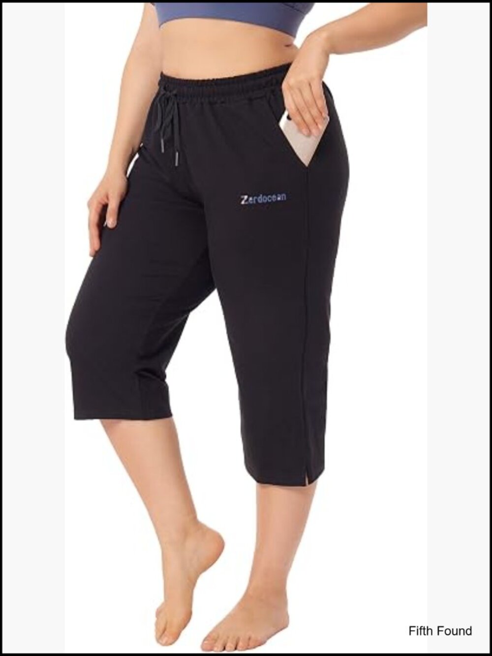 Plus Size Yoga Capri Pants with Pockets Drawstring